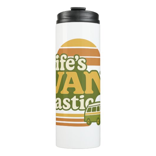 Der VANtastic Retro 70er Van Graphic von Life Thermosbecher (Vorderseite)