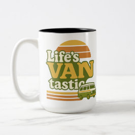 Der VANtastic Retro 70er Van Graphic von Life Zweifarbige Tasse