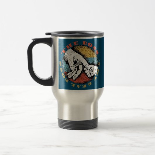 Der Vater "Boss the Real Boss Vaters Day" Reisebecher (Links)