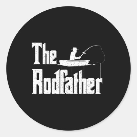 Der Vater des Rodvaters Funny Fishing Runder Aufkleber (Vorderseite)