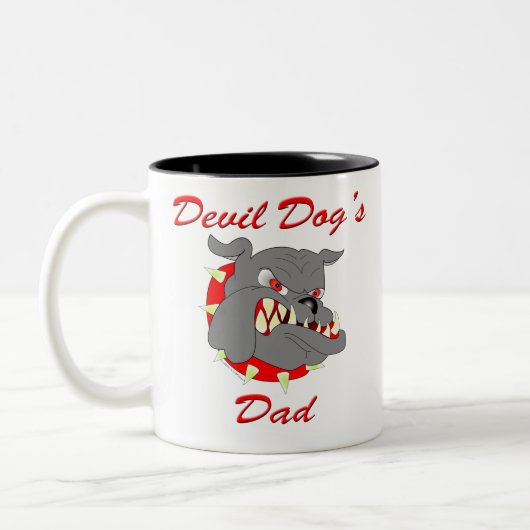 Der Vater des USMC-Teufel-Hundes Zweifarbige Tasse (Links)