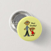 Der Vater-Tochter-Cartoon des besten Vaters Button (Vorne & Hinten)