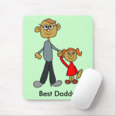 Der Vater-Tochter-Cartoon des besten Vaters Mousepad (Mit Mouse)