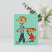 Der Vater-Tochter-Cartoon des besten Vaters Postkarte (Stehend Vorderseite)