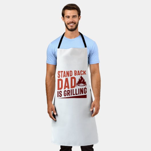 Der Vater "Zurück" grillt! Schürze (Getragen)
