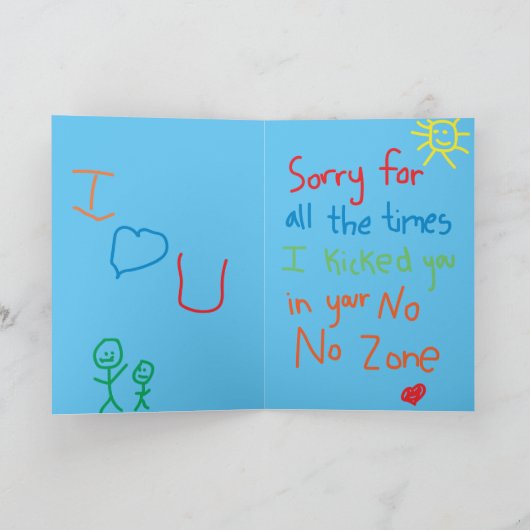 Der Vatertag: Entschuldigung Karte (Innenseite)