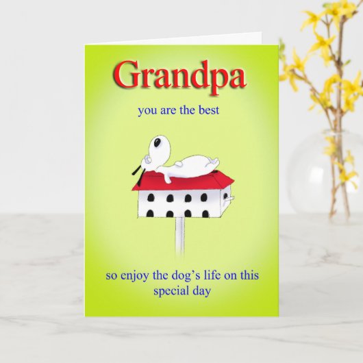 der Vatertag Großvater Karte (Gelbe Blume)