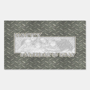 Der Vatertag herausgeschnitten ADDIEREN IHR FOTO Rechteckiger Aufkleber