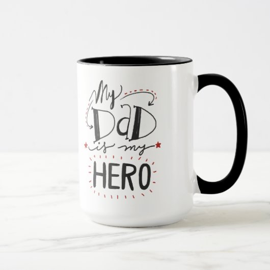 Der Vatertag - "mein Vater ist mein Held " Tasse (Rechts)
