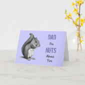 Der Vatertag, Nüsse über Vater, Eichhörnchen, Karte (Gelbe Blume)