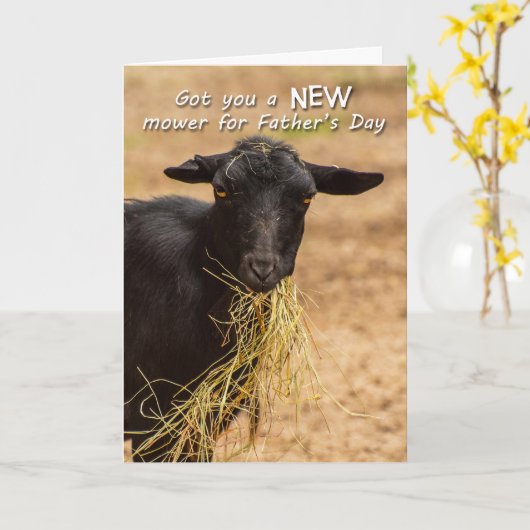 Der Vatertag Rasenmäher- Karte (Gelbe Blume)