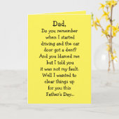 Der Vatertags-eingebeultes Auto Karte (Gelbe Blume)