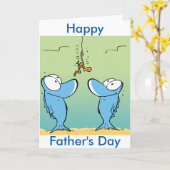 Der Vatertags-Karte Fischen-Cartoon- Karte (Gelbe Blume)