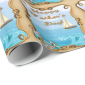 Der Vatertags-Packpapier Segelboot- Geschenkpapier (Rolleneckpunkt)