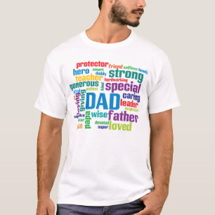 Der Vatertags-Typografie Vater-Wort-Wolken-Text- T-Shirt
