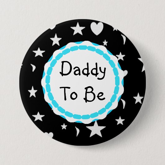 Der Vati, zum Sterne, Monde und Herz zu sein Button (Vorderseite)