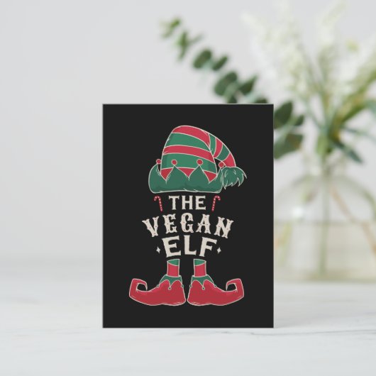 Der Vegane Elf Postkarte (Stehend Vorderseite)