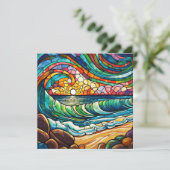 Der verglaste Strand und der Sonnenuntergang (Stehend Vorderseite)