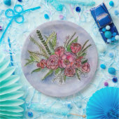 Der Verkäufer von Rose auf einer Papierplatte Pappteller (Party)