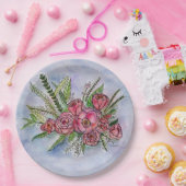 Der Verkäufer von Rose auf einer Papierplatte Pappteller (Party)