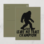 Der Verlass No Trace Champion Funny Bigfoot Postkarte (Vorne/Hinten)
