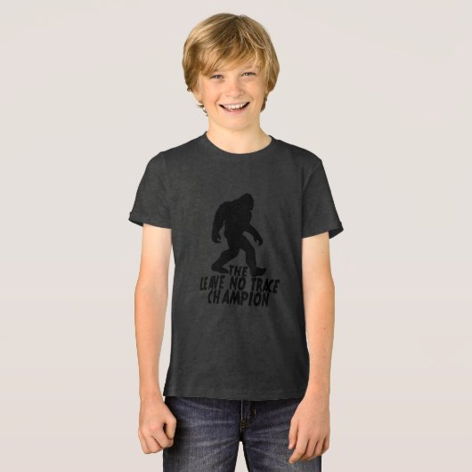 Der Verlass No Trace Champion Funny Bigfoot Tri-Blend Shirt (Vorderseite voll)