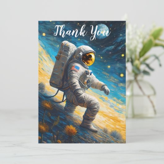Der verlorene Astronaut Dankeskarte (Stehend Vorderseite)