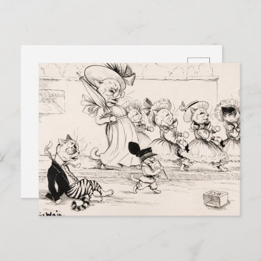 Der Verlust der Liebe durch Louis Wain Postkarte (Vorne/Hinten)