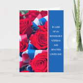 Der Verlust von Veteran Loved One Sympathy Card Dankeskarte (Vorderseite)