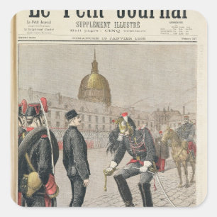 Der Verräter die Verminderung von Alfred Dreyfus Quadratischer Aufkleber