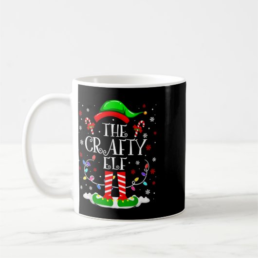 Der verrückte Elf Funny Xmas Elf Matching Family C Kaffeetasse (Links)