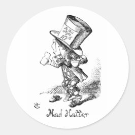 Der verrückte Hatter  Runder Aufkleber