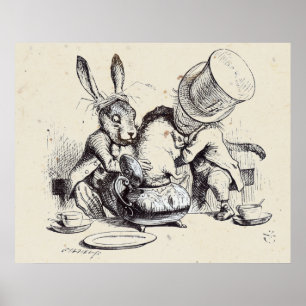 Der verrückte Hatter und der März-Hase Poster
