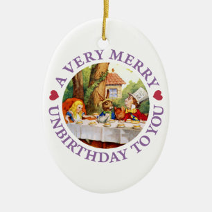 Der verrückte Hatter wünscht euch ein sehr frohes Keramikornament