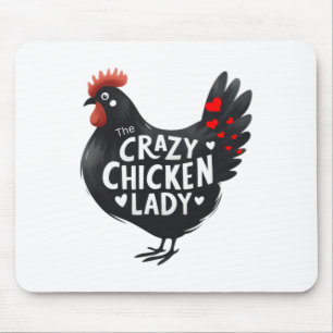 Der verrückte Hühner-Lady-Aufkleber Mousepad