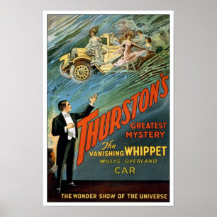 Der verschwindende Wagen, 1925. Vintage-Zauberer Poster