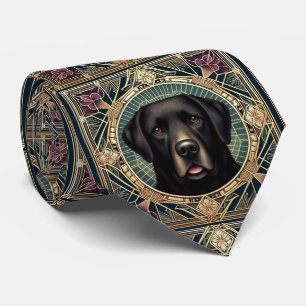 Der verspielte Hundeliebhaber   Schwarzer Labrador Krawatte