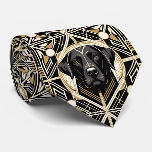 Der verspielte Hundeliebhaber Schwarzer Labrador Krawatte