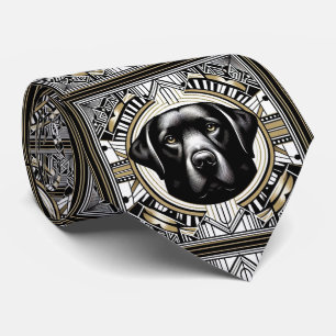 Der verspielte Hundeliebhaber   Schwarzer Labrador Krawatte