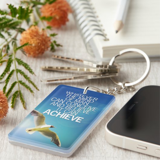 Der Verstand kann Seemöwe-motivierend Zitat Schlüsselanhänger (Vorderseite rechts)