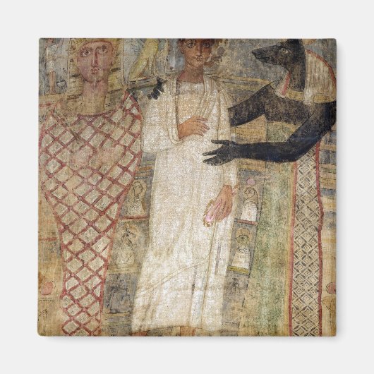 Der Verstorbene und seine Mumie unter Anubis-Schut Magnet (Vorne)
