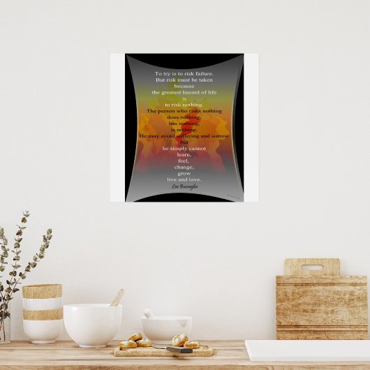 Der Versuch ist das Risiko eines Versagens Poster (Küche)