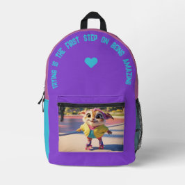 Der Versuch ist der erste Schritt... Bedruckter Rucksack