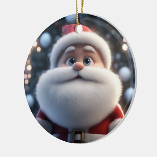 Der vertraute Weihnachtsmann Keramik Ornament (Links)