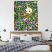 Der verwunderte Florist. Darstellung auf Leinwanddruck (Insitu (Schlafzimmer))