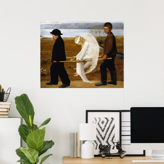 Der verwundete Engel mit Malerei Hugo Simberg, 190 Poster (Heimbüro)