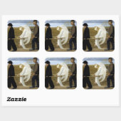 Der verwundete Engel Quadratischer Aufkleber (Blatt)