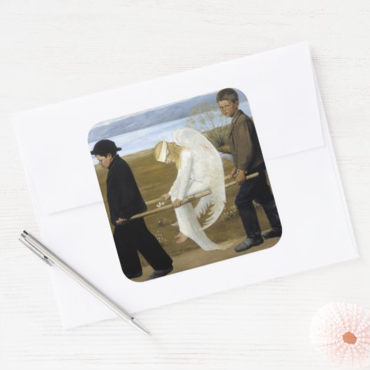 Der verwundete Engel Quadratischer Aufkleber (Umschlag)