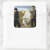 Der verwundete Engel Quadratischer Aufkleber (Tasche)