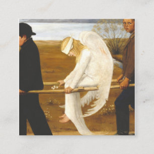 Der verwundete Engel von Hugo Simberg 1903 Quadratische Visitenkarte